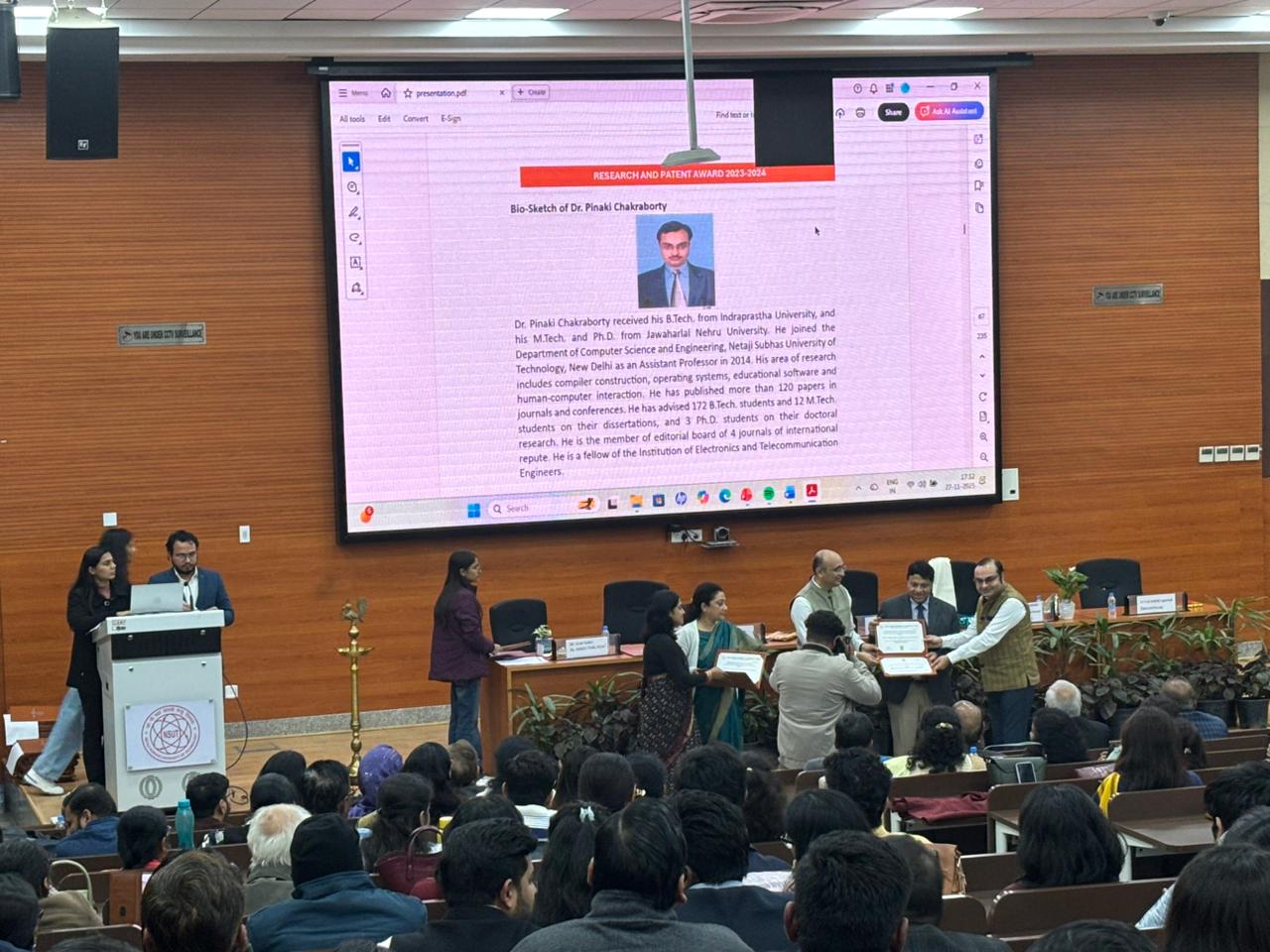 11.	Receiving an award for my research at the university.
